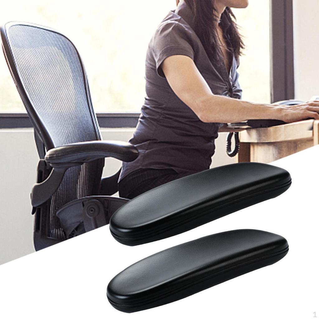 2Pcs Desk Chair Armrest Pads Gaming Extra Thick PU Leather