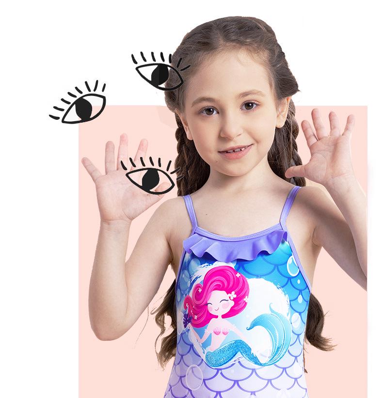 Girls' Mermaid Scale Halter Swimsuit with Ruffle (2025)