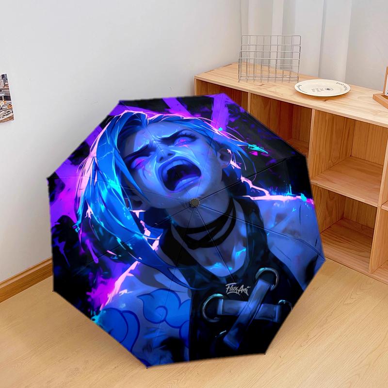 1 PC Automatic Folding Umbrella - Beautiful anime Pattern, Portable & Foldable Design with 8 Ribs, Christmas Birthday Gifts