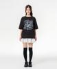 MOZMOZ Something Base Oversized Pigment Short Sleeve T-Shirt Black