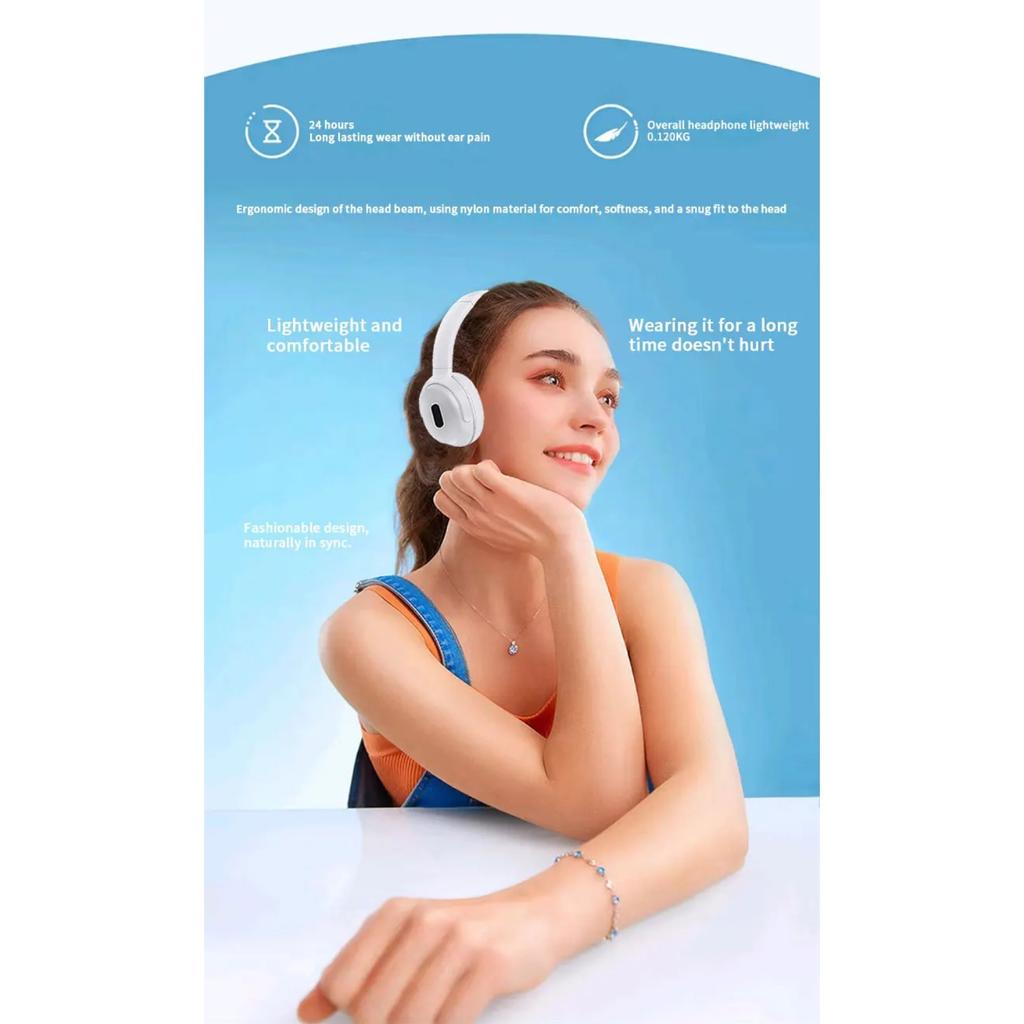 Wireless Headphones Foldable Bluetooth Sports Earphones Hifi Stereo Noise Reduction Headphones with Mic Over Ear Gamer Headsets