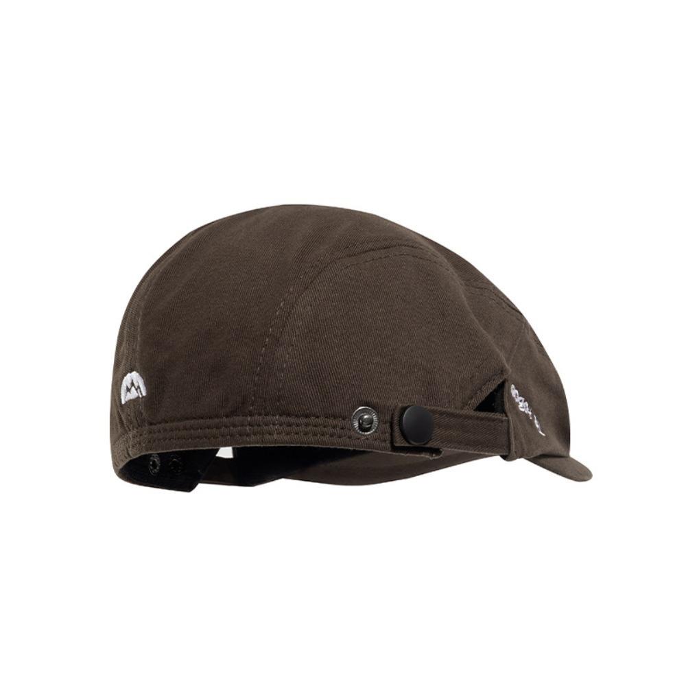 Pure Color Newsboy Flat Cap British Style Retro Painter Hat Embroider Letter Hat Streetwear