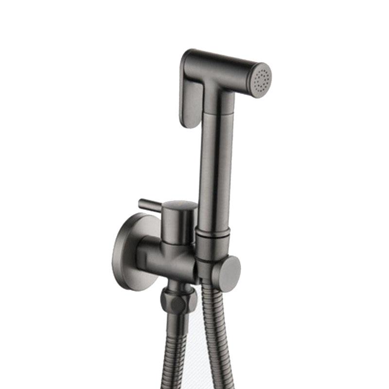 Brass Hand held black Bidet Shower set  Perforating Toilet Jet Cleaner Portable brushed gold and gray Bidet Shower Head BD01