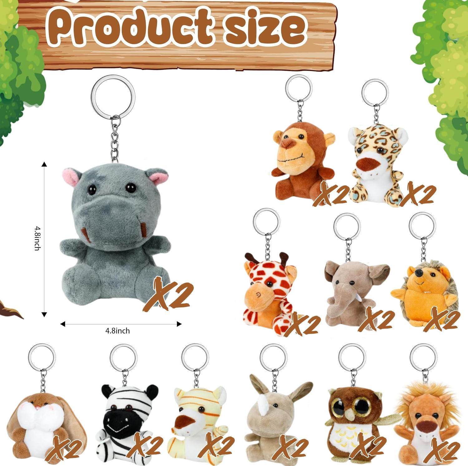 12-36 Stück Kleine Safari-Stofftiere Großhandel 12cm Dschungeltier Mini-Plüschtiere für Klassenzimmerpreise Partygeschenke Geburtstagsgeschenke gray