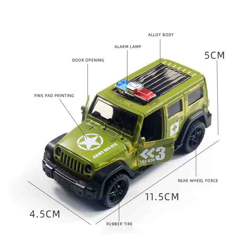 Toy Police Car Fire Truck Public Security Car Children's Toys with Sound Light Alloy Car Model Return Toys