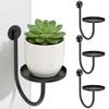 3Pcs Wall Mounted Flowerpot Holder Metal Planter Hook Bonsai Hanging Basket Planter Pot Stand Indoor Outdoor Gardening Decor