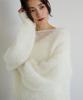 Yours Oversized Sheer Low Gauge Knit BEXT0247 Small White V-Neck Women's