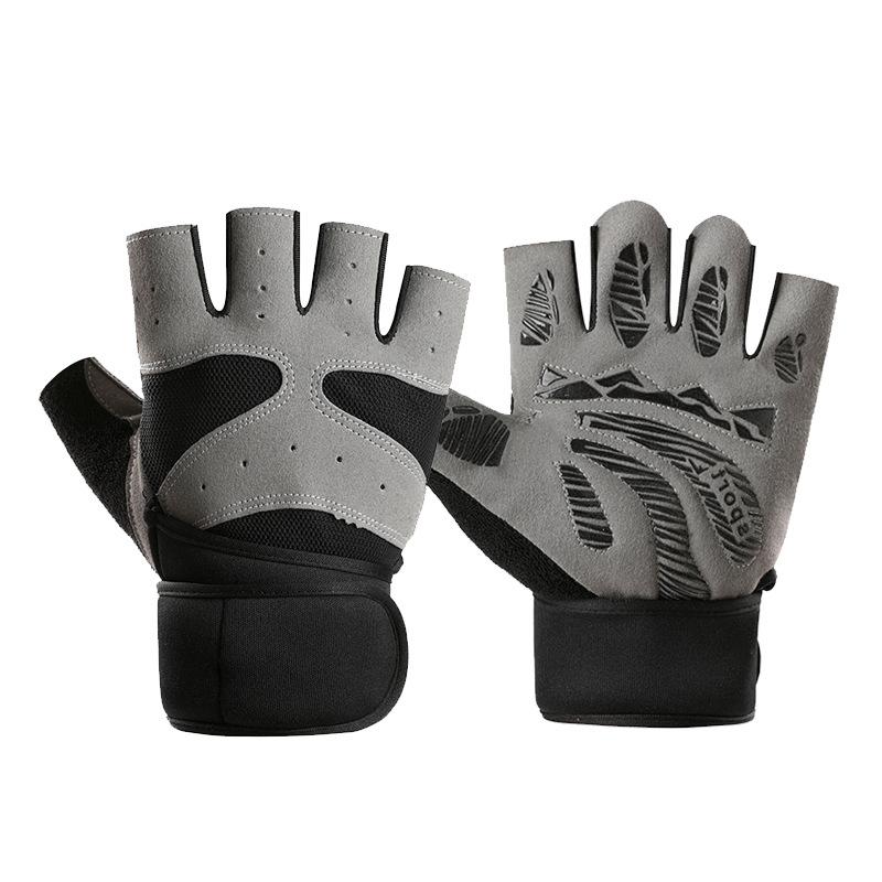 New Fitness Gloves for Men and Women Outdoor Sports Wear Resistant Non Slip Shock Absorbing Wrist Guard Palm Breathable Riding Gloves Half Finger