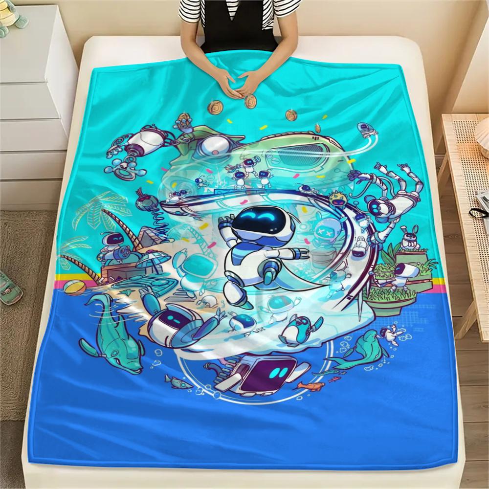 1 Pezzo Coperta in Flanella con Stampa ASTRO BOT, Alta Qualità, Confortevole per Tutte le Stagioni, Decorazione per la Casa, Calore e Comfort, Perfetta per Regali di Natale