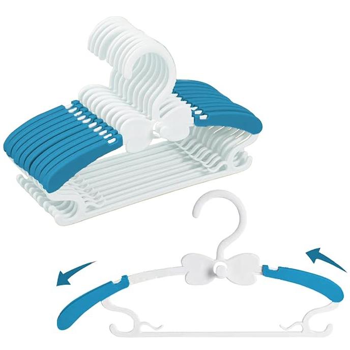 Baby Clothes Hangers, 11-14.5" Adjustable Kid Hangers for Newborn Closet, Infant Hanger for Toddler Pant, Coat Hanger for Boy Girl Nursery Clothing