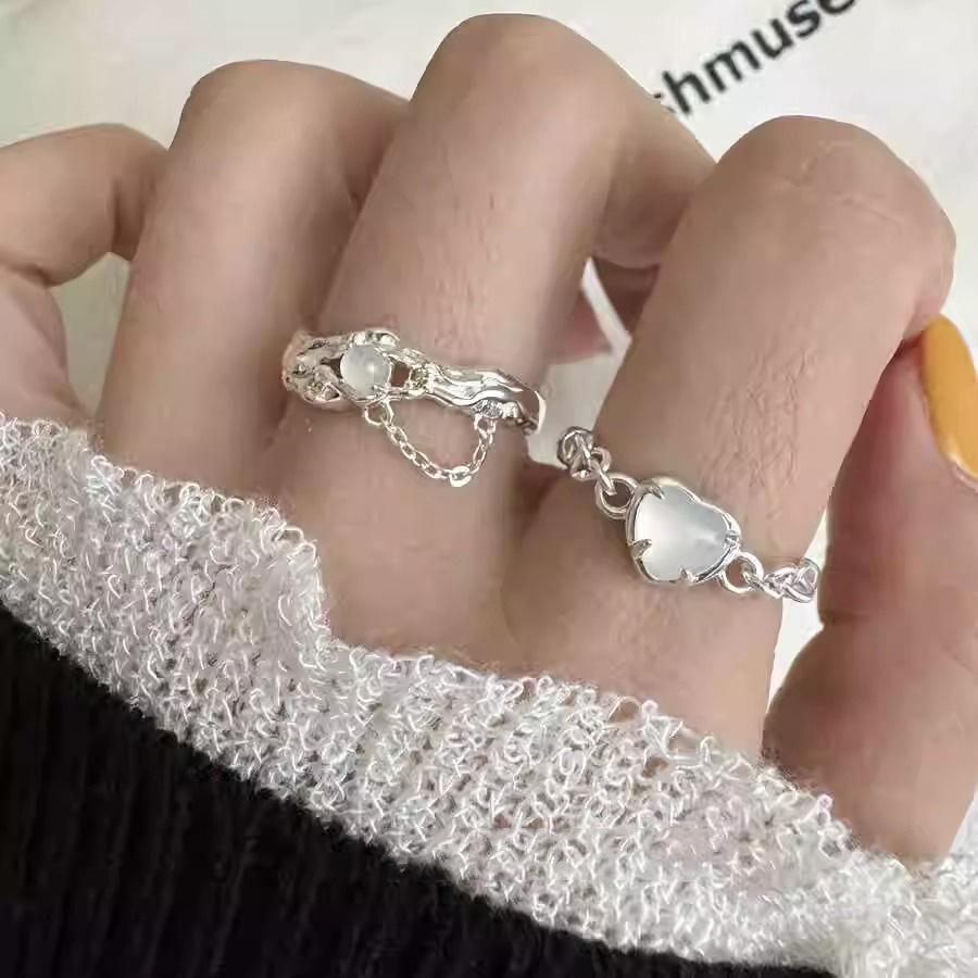 Lightweight Fashionforward Moonstone Agate Ring For Women With Striking Geometric Design