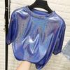 Loose Shirt Women's Sparkle Reflective Short Sleeves