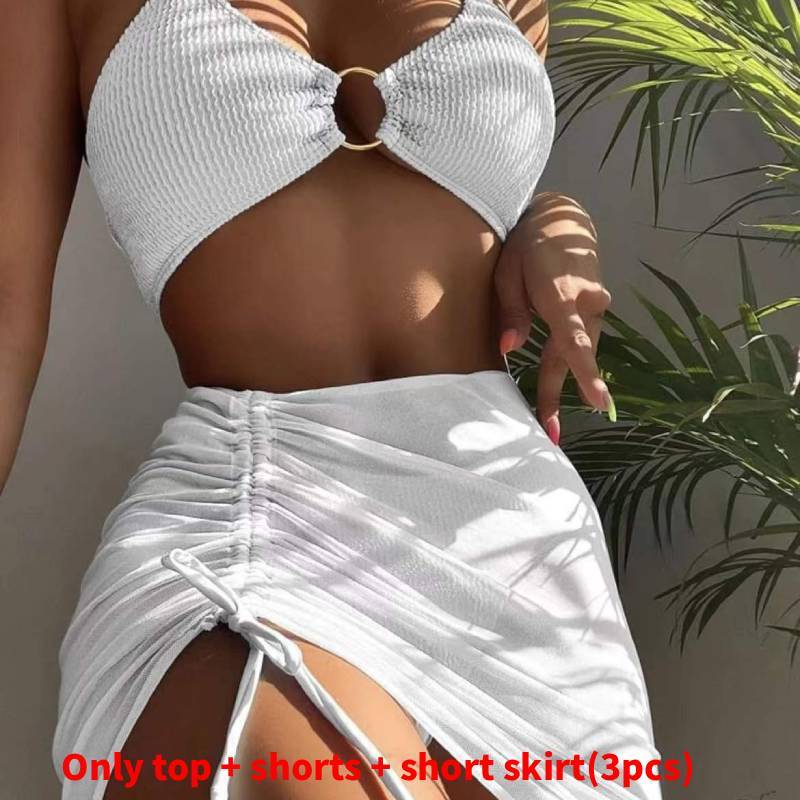 Elegant European Style Bikini Swimsuit With Padding For Water Sports And Beach Wear