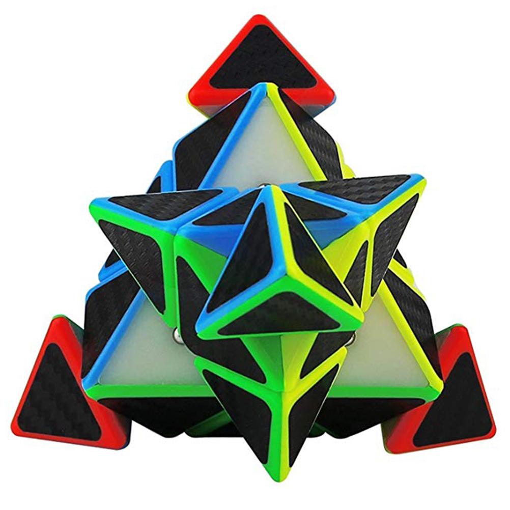 Pyramid Speed Cube Triangle Carbon Fiber Speed Cube Twisty Puzzle Toy for Kids  Intelligence