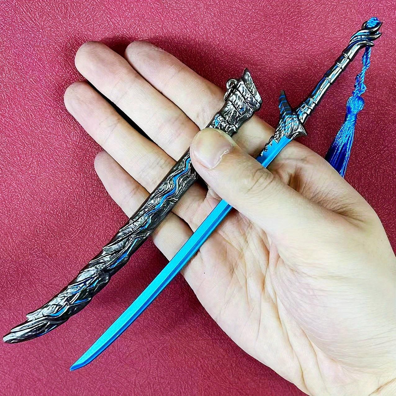 

10-дюймовая металлическая катана Вергилия Ямато из аниме Devil May Cry 5, Железный ниндзя-нож Ямато, Настоящая японская катана, Самурайский сабля, Игрушка