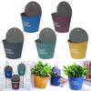 Wall Mounted Iron Potted Plant Flowerpot CreativeWall Hanging Planter Half Round Small Flower Pot Garden Wall Decoration