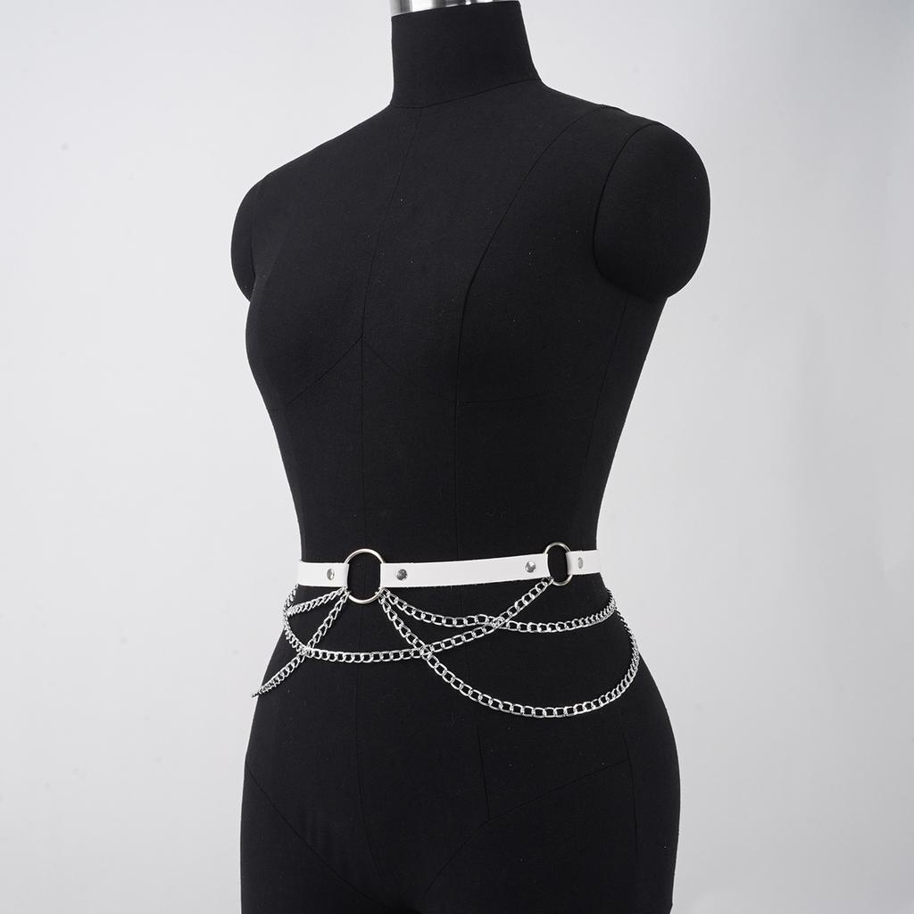 Women Sexy Leg Chain Harness Garter Belt Waist Corset Belt Leather Harness Waists Thigh Harness Gothic Clothing Accessory