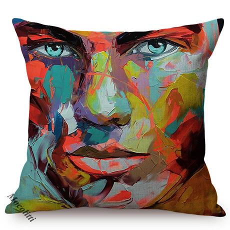 Celebrity Portrait Abstract Oil Painting Design Decoration Cushion Cover Funky Art Luxury Home Decor Sofa Throw Pillow Case