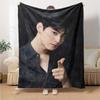 1Pc Cha Eun-woo Print Blanket Soft Comfortable Polyester Throw Blanket Allseason Use Perfect Bedroom Office Outdoor Ideal Christmas Gift Choice Print 