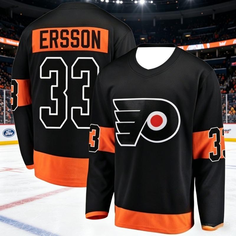Nieuwe Stijl Mannen American Hockey Trainingspak 3D Geprint Borduurwerk Ademend, Vochtregulerend T-shirt met Lange Mouwen Kinderen