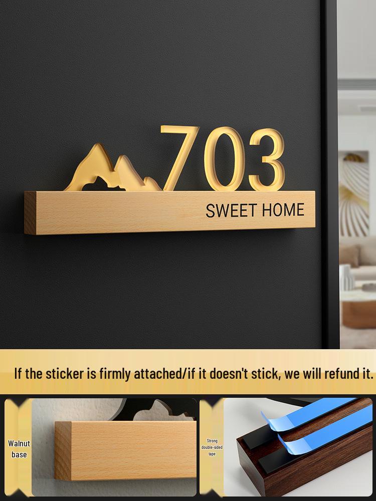 Luminous Personalized House Number Sign Sticker for Front Door