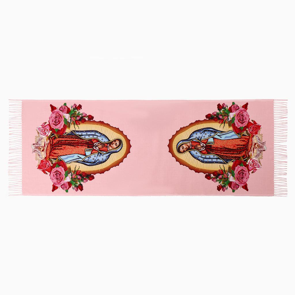 Printed Virgin Mary Of Guadalupe Scarf Men Women Winter Fall Warm Scarves Mexico Catholic Saint Shawl Tassels Wrap