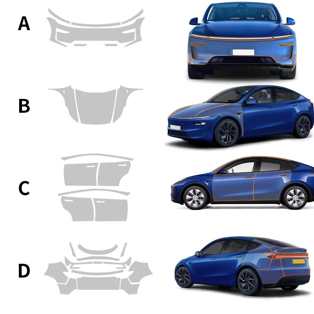 10Mil TPU Scratch Resistant Car Paint Protection Film For Tesla Model Y Juniper 2025 2026-up Clear Bra PPF Decal Accessories