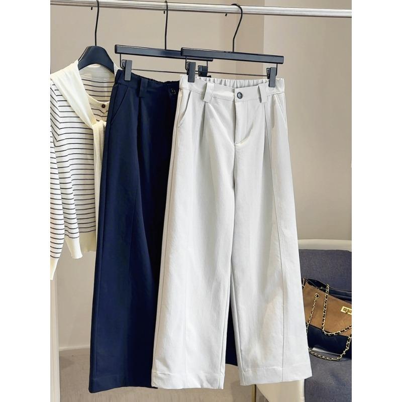 High waist and thin versatile wide-leg pants women's drape casual straight-leg pants autumn loose hip covering high-end long pants