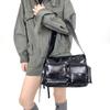 Ladies Personality Millennial Babes Street Bike Bag Multi-Pocket Vintage Shoulder Crossbody