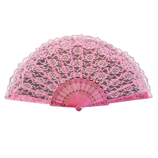 Handheld Folding Fan Faddish Delicate Lightweight Dance Fan Stylish Foldable Hand Fan with Lace Trims Folding Fan for Outdoor