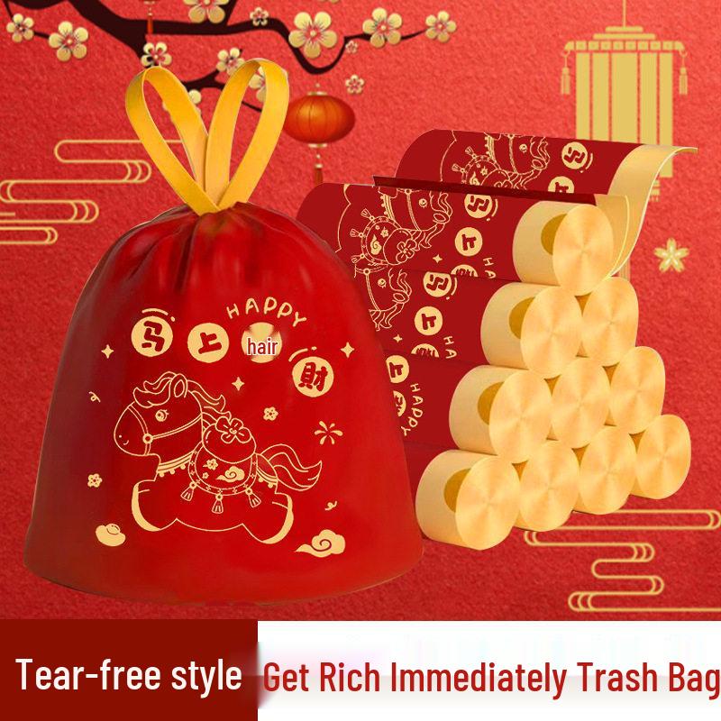 100 Large Drawstring Trash Bags, Black and Thickened for Home, Kitchen, Dorm, Office