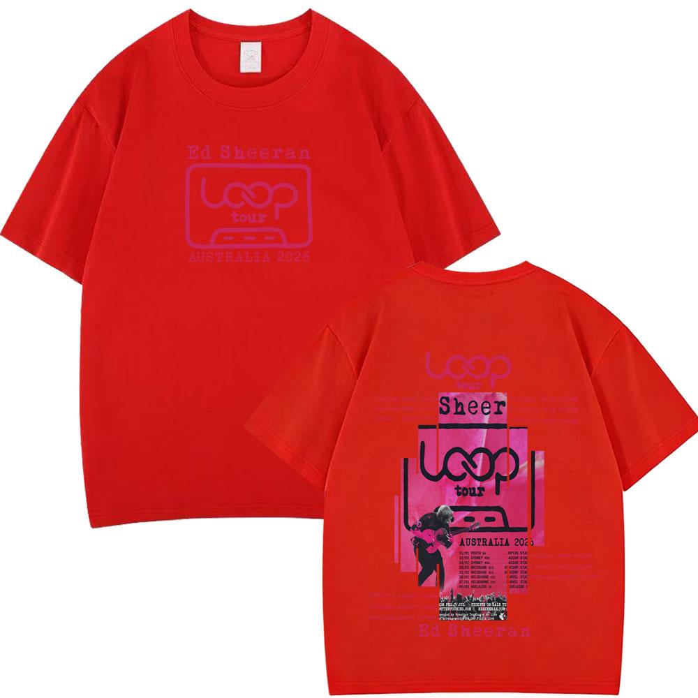 Ed Sheeran Loop Tour Australia 2026 Merch Tshirts Men Women Aesthetic Trend Fashion Tshirt Hip Hop Cotton Oversized T Shirts