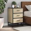 VidaXL Bedside Table Sonoma Oak 40x34.5x60cm Engineered Wood Metal, Side Table, Bedside Cabinet, Side Table 848720