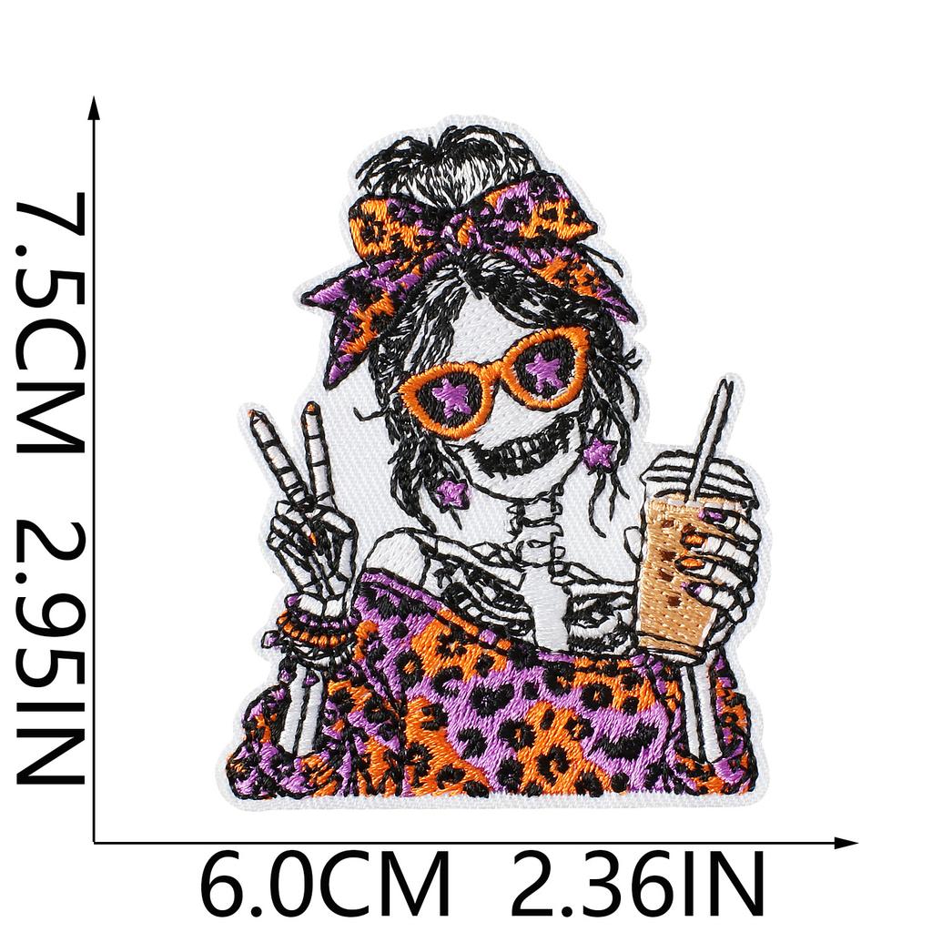 Fun Halloween Party Pumpkin Sweater Backpack Shoes And Hats Embroidery Cloth Sticker Ironing Patch Sticker Computer Embroidery Label