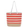 Chic Striped Canvas Tote Bag - Large Capacity for Shopping & Beach