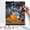 Disney Digital Oil Painting Stitch Pumpkin Carving Kitchen Halloween Hand Painting Home Decoration Painting