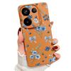 Blaubeere Schleifen Blumenmuster Hülle Für Xiaomi 14T 13T 11T Pro Funda Redmi Note 14 13 12 11 Pro 5G 4G Lederstruktur Silikonhülle