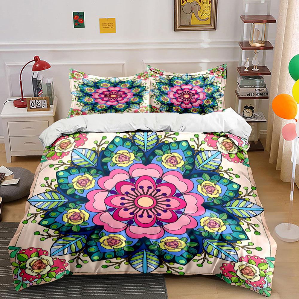 Blooming Mandala Elegance. Bedding Sets Duvet Covers Pillowcases(1* Duvet Cover 2* Pillowcases Without Duvet Insert)