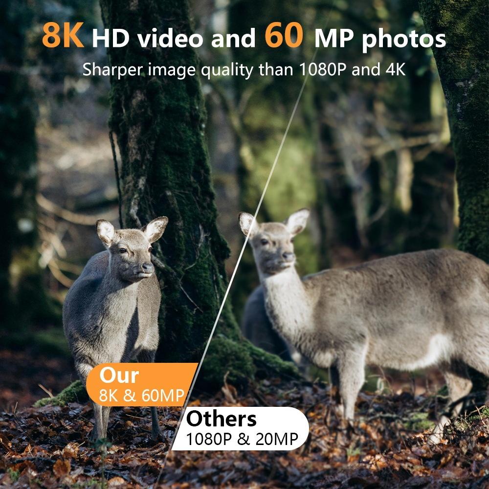 PR803W 8K WiFi Trail Camera - IP66 Waterproof, Infrared Night Vision, Motion Detection, APP for Wildlife Hunting & Security