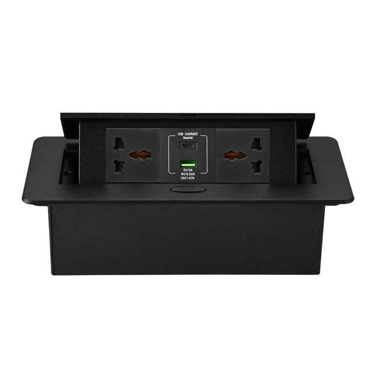 UK Standard 13A/220V Power Socket with Fast Charging USB Type-C for Desktop Counters