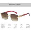 Luxury Designer Sunglasses Men Women Leopard Print Rimless Vintage Elegant Shades Trendy Cute Fashion Glasses