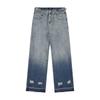 Distressed Washed Denim Wide Leg Jeans Men Women Loose Fit Straight Cut Casual Tapered Pants