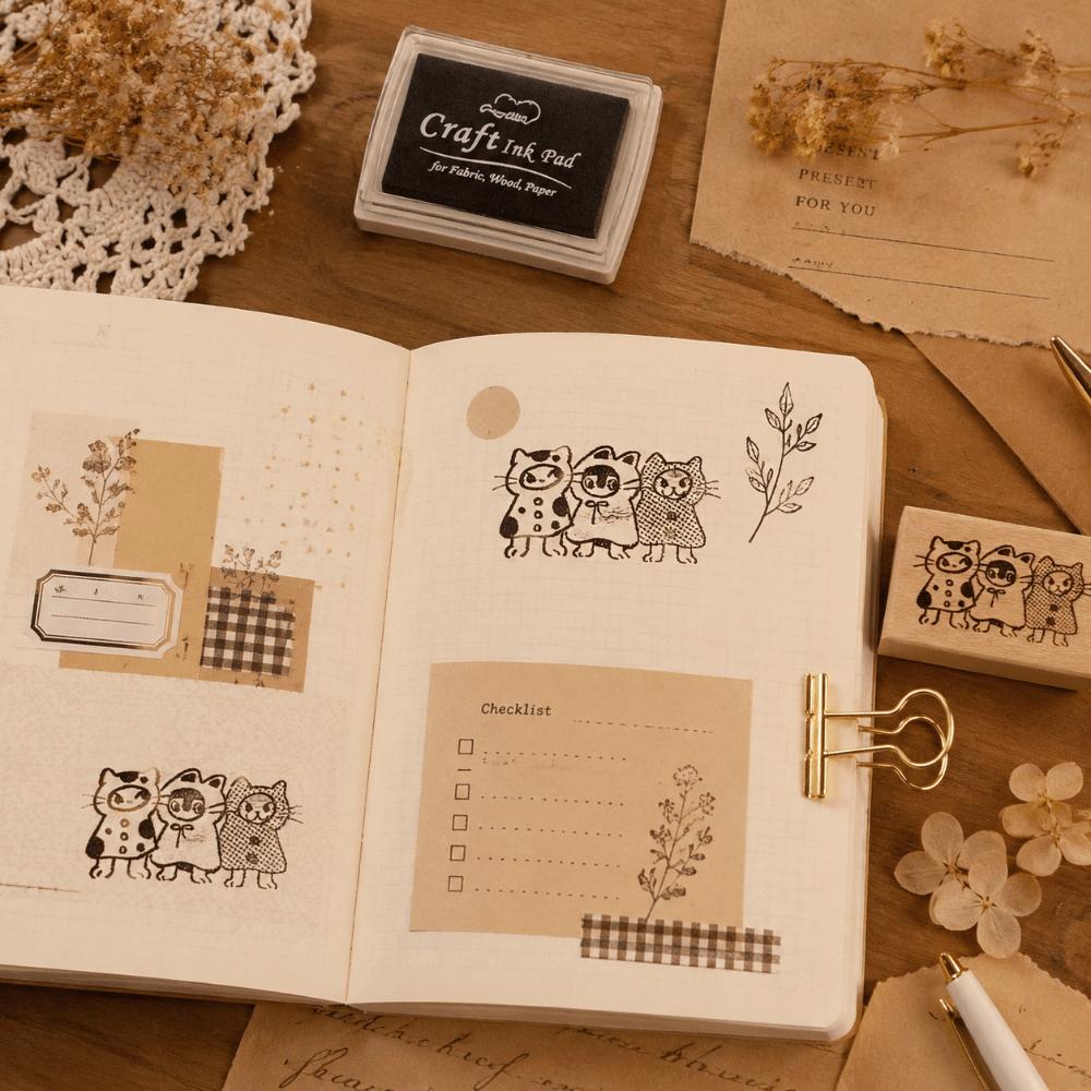 Cartoon Design Rubber Stamp Solid Wooden Grip Decorative Seal Cute Wooden Rubber Stamp Journal
