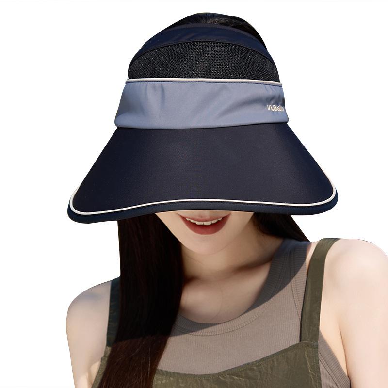 Women's Quick-Dry Ice Silk Sun Hat with Large Brim - Summer Open Top, Korean Style, for Large Head Circumference