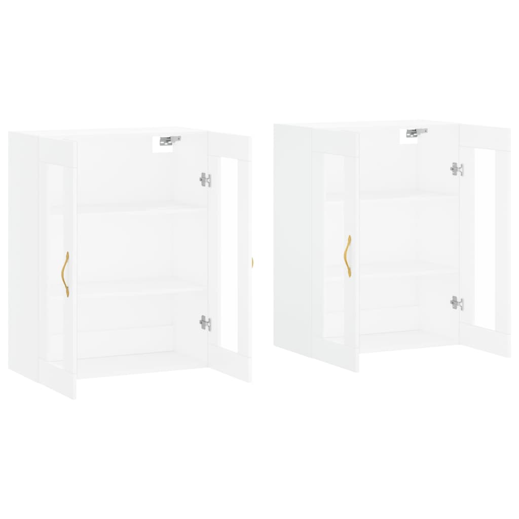 Wall Cabinets 2 pcs White Wood Based Material