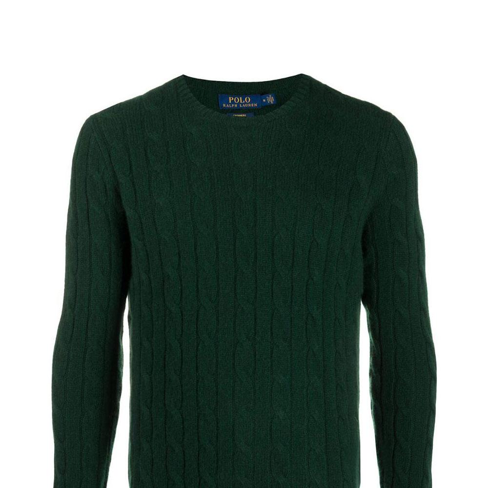 Polo Ralph Lauren SS22 Solid Color Chunky Knit Sweater Men sweater Green 710775749-019