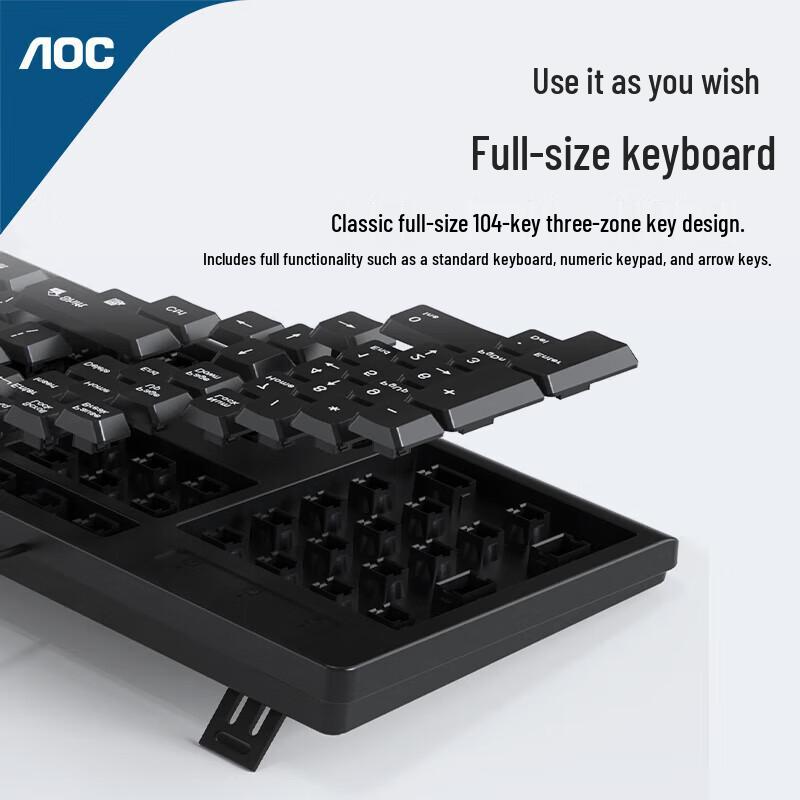 AOC KM160 Wired Keyboard and Mouse Combo with Mouse Pad