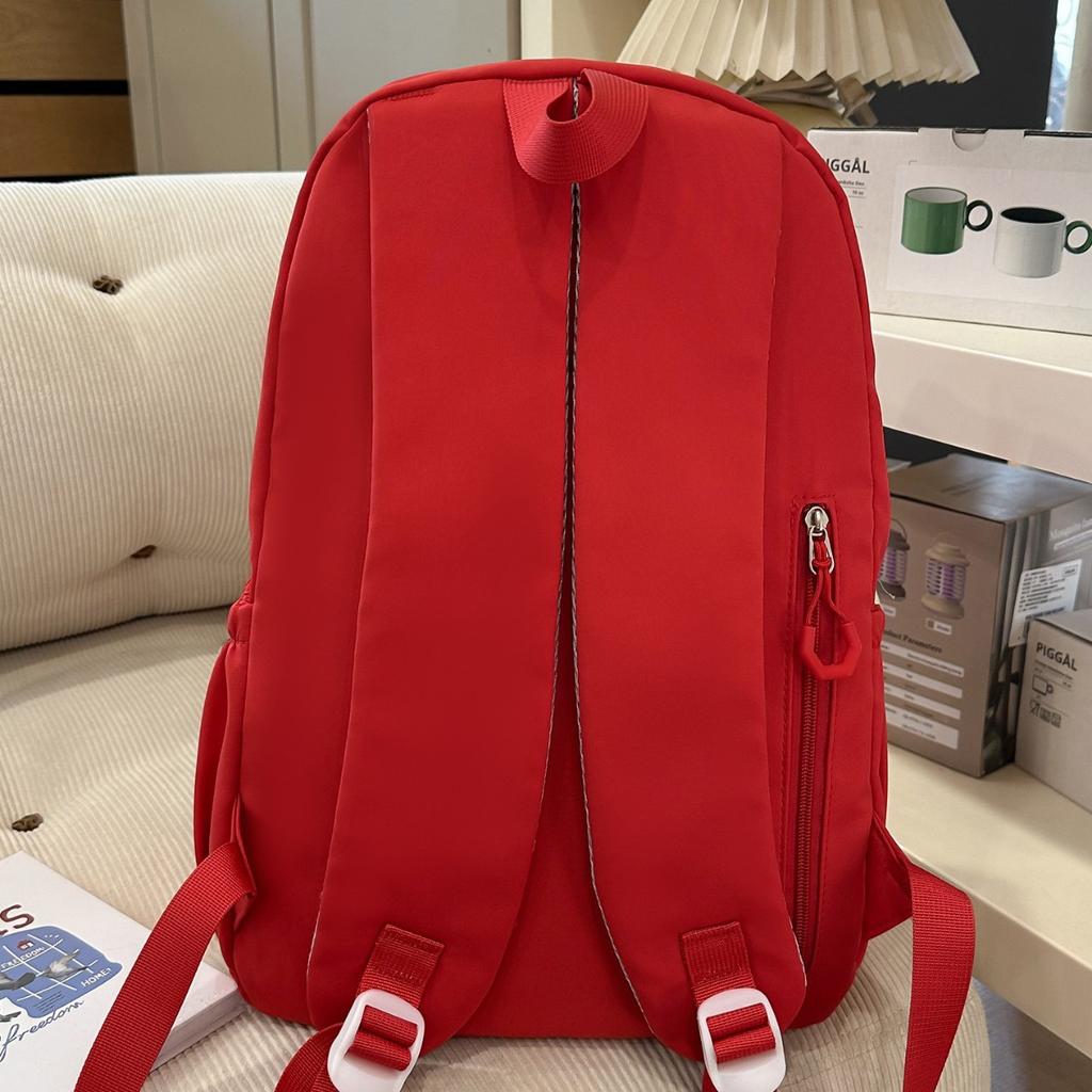 Schoolbag Korean ins new high-value college style solid color alphabet backpack women's lightweight versatile large-capacity backpack