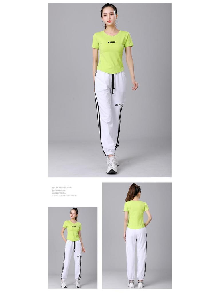 Conjunto Deportivo de Baile Cuadrado de Verano - Pantalones Casuales Fitness de Baile Shuffle Estilo Douyin