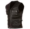 AVIATRIX Men's Real Leather Travel Outdoor Waistcoat (TJUP) - Black
